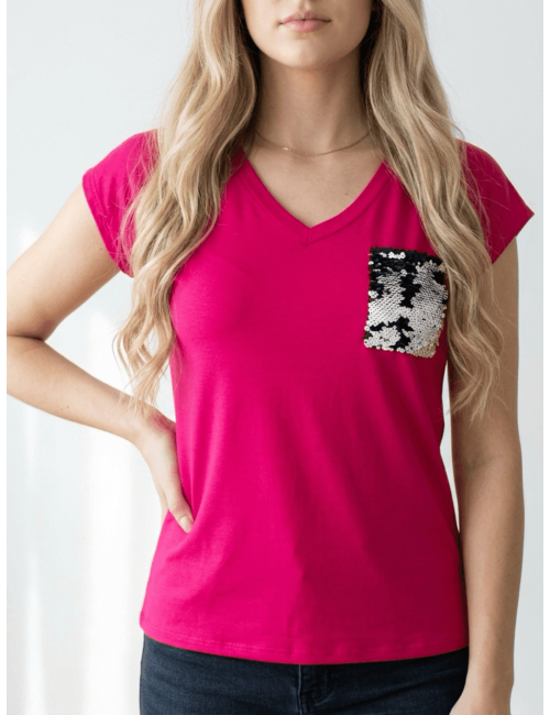 Bluzka z Cekinową Kieszonką