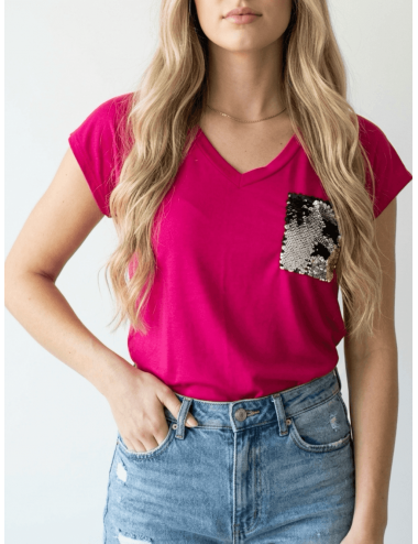 Bluzka z Cekinową Kieszonką