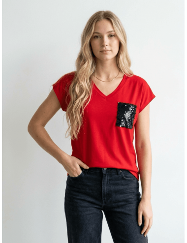 Bluzka z Cekinową Kieszonką