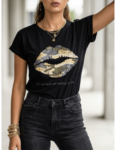 Bluzka T-shirt Lips Moro