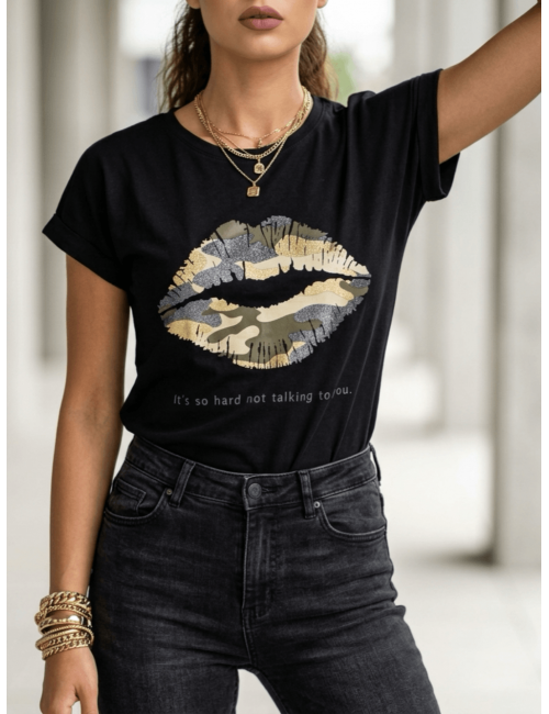 Bluzka T-shirt Lips Moro