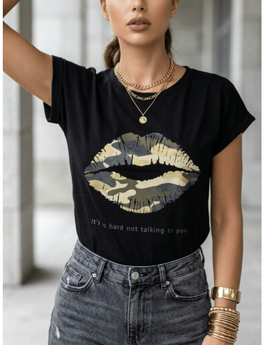 Bluzka T-shirt Lips Moro