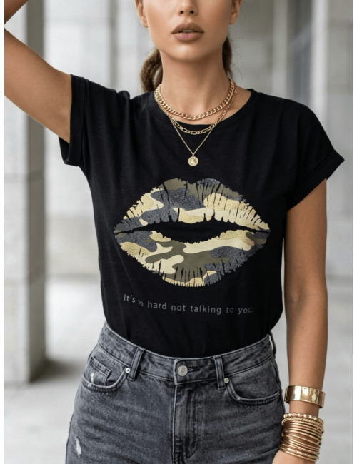 Bluzka T-shirt Lips Moro