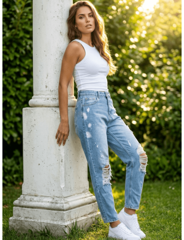 Spodnie Jeansowe Mom Fit Retro